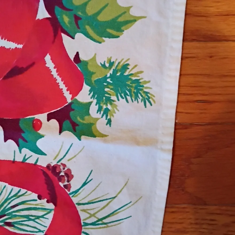 Festive Holiday Tablecloth with Red Bows